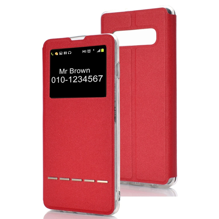 Horizontal Flip Leather Case for Galaxy S10+, with Holder & Call Display ID