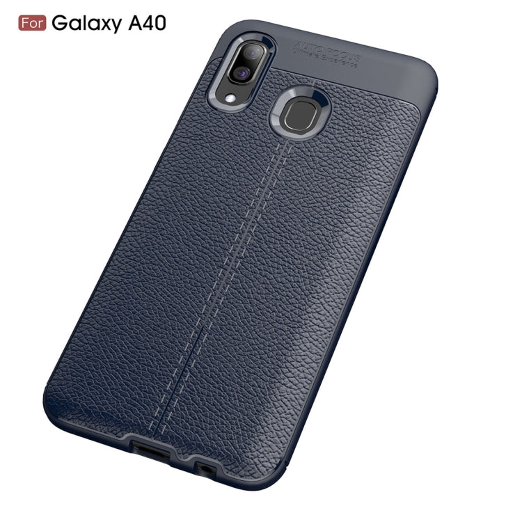 Litchi Texture TPU Shockproof Case for Galaxy A40