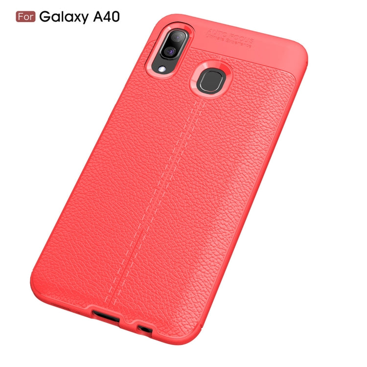 Litchi Texture TPU Shockproof Case for Galaxy A40