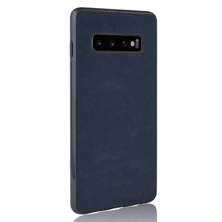Shockproof Sheep Skin PC + PU + TPU Case for Galaxy S10 (Blue)