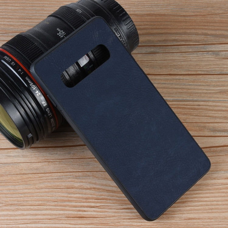 Shockproof Sheep Skin PC + PU + TPU Case for Galaxy S10 (Blue)