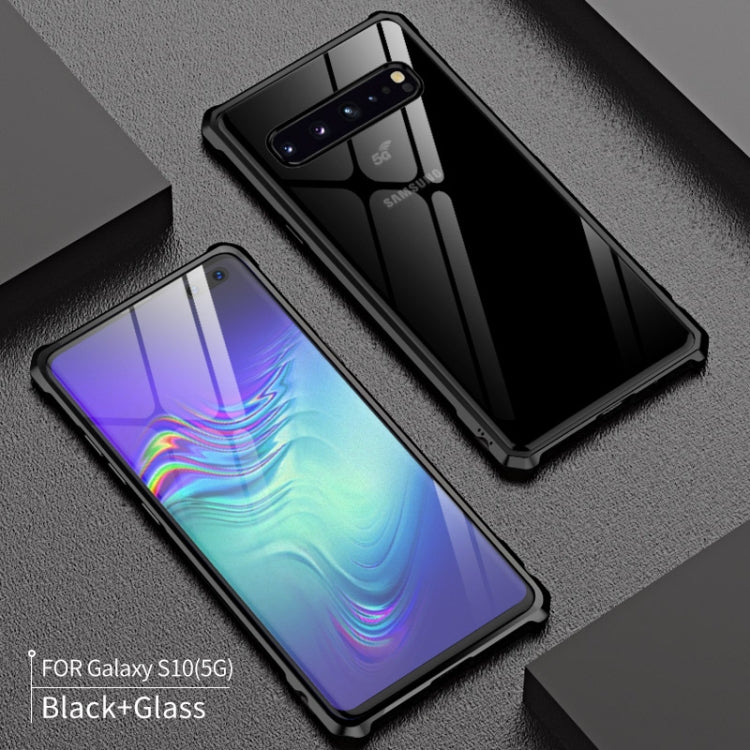 Buckle Series Metal Frame + Tempered Glass Protective Case for Galaxy S10 5G