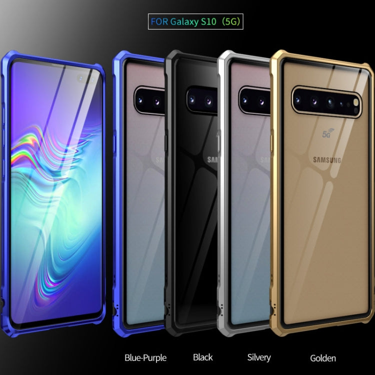 Buckle Series Metal Frame + Tempered Glass Protective Case for Galaxy S10 5G