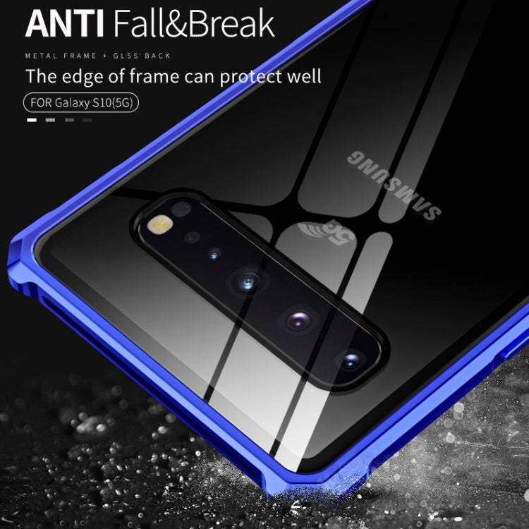 Buckle Series Metal Frame + Tempered Glass Protective Case for Galaxy S10 5G