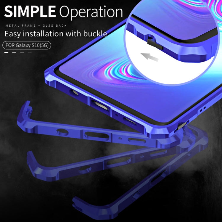 Buckle Series Metal Frame + Tempered Glass Protective Case for Galaxy S10 5G