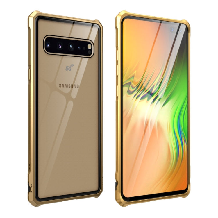 Buckle Series Metal Frame + Tempered Glass Protective Case for Galaxy S10 5G