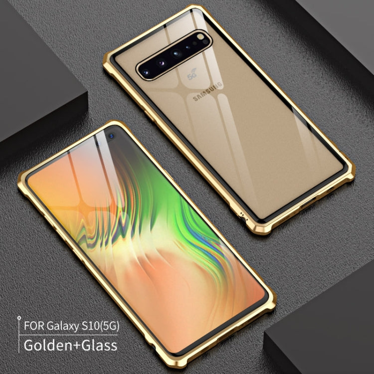 Buckle Series Metal Frame + Tempered Glass Protective Case for Galaxy S10 5G