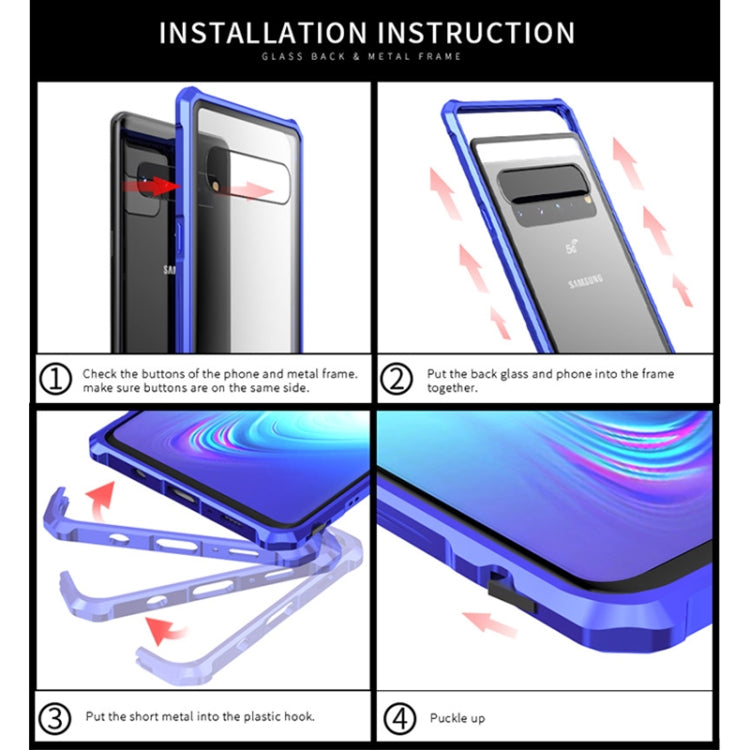 Buckle Series Metal Frame + Tempered Glass Protective Case for Galaxy S10 5G