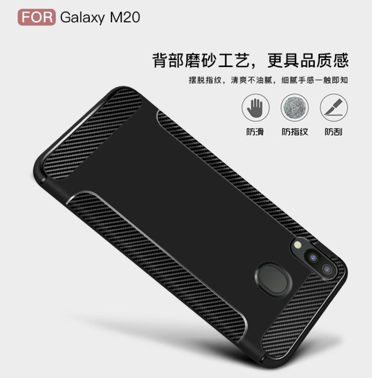 Carbon Fiber Anti-slip TPU Protective Case for Galaxy M20