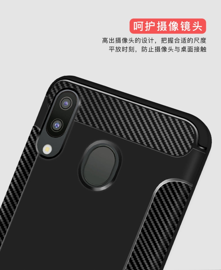 Carbon Fiber Anti-slip TPU Protective Case for Galaxy M20