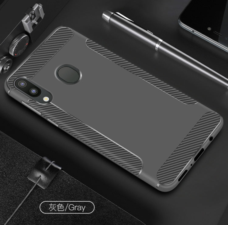 Carbon Fiber Anti-slip TPU Protective Case for Galaxy M20