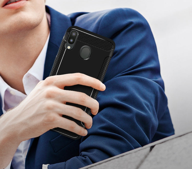 Carbon Fiber Anti-slip TPU Protective Case for Galaxy M20