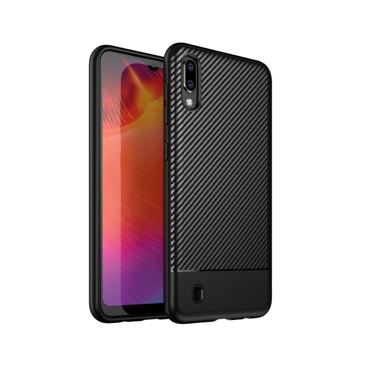 Lewei Series Carbon Fiber Texture TPU Protective Case for Galaxy M10 (Black)