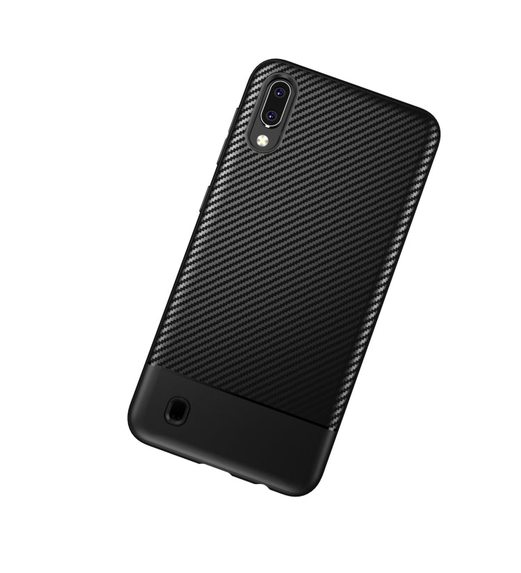 Lewei Series Carbon Fiber Texture TPU Protective Case for Galaxy M10 (Black)