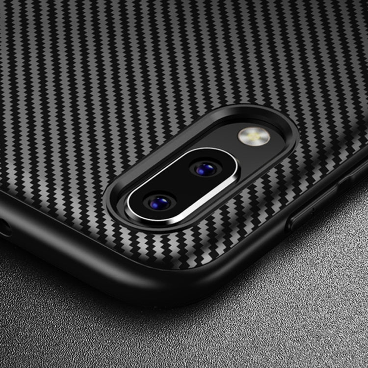 Lewei Series Carbon Fiber Texture TPU Protective Case for Galaxy M10 (Black)