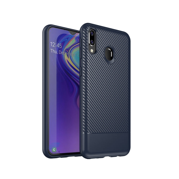 Lewei Series Carbon Fiber Texture TPU Protective Case for Galaxy M20