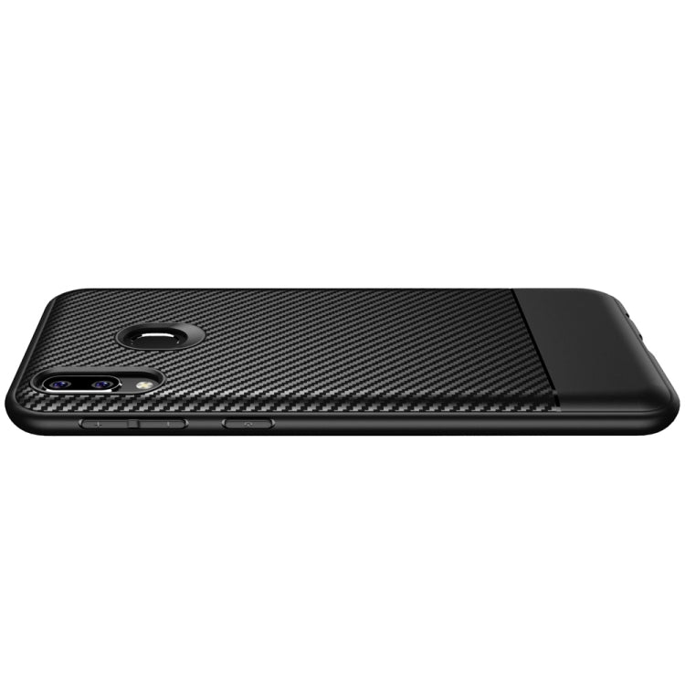 Lewei Series Carbon Fiber Texture TPU Protective Case for Galaxy M20