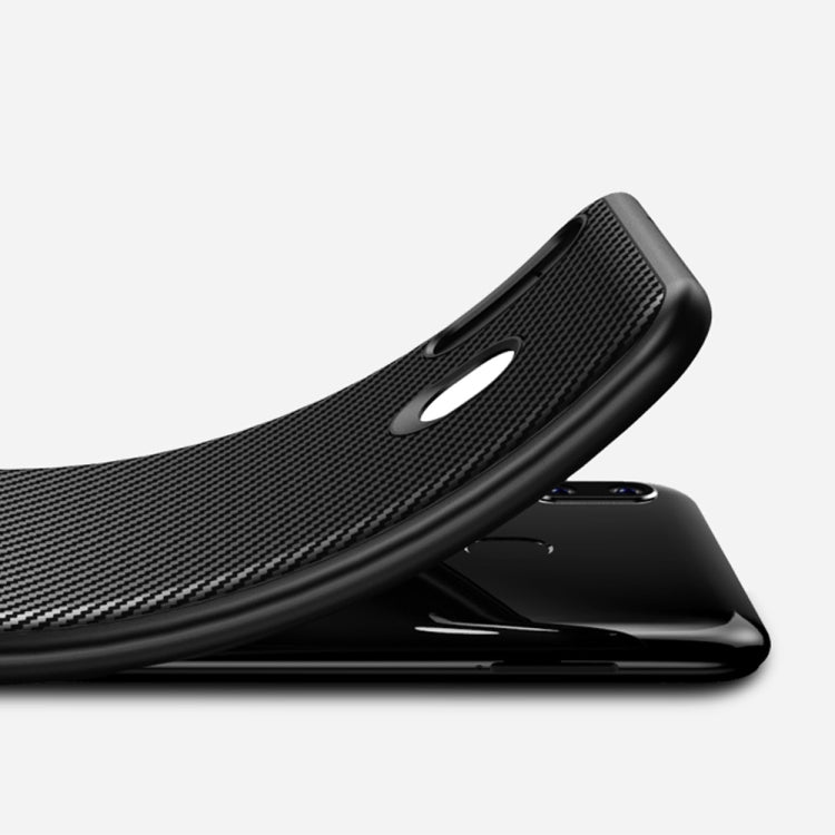 Lewei Series Carbon Fiber Texture TPU Protective Case for Galaxy M20