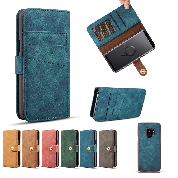 Magnetic Absorption Detachable Retro Style Horizontal Flip Leather Case for Galaxy S9, with Holder & Card Slots & Wallet