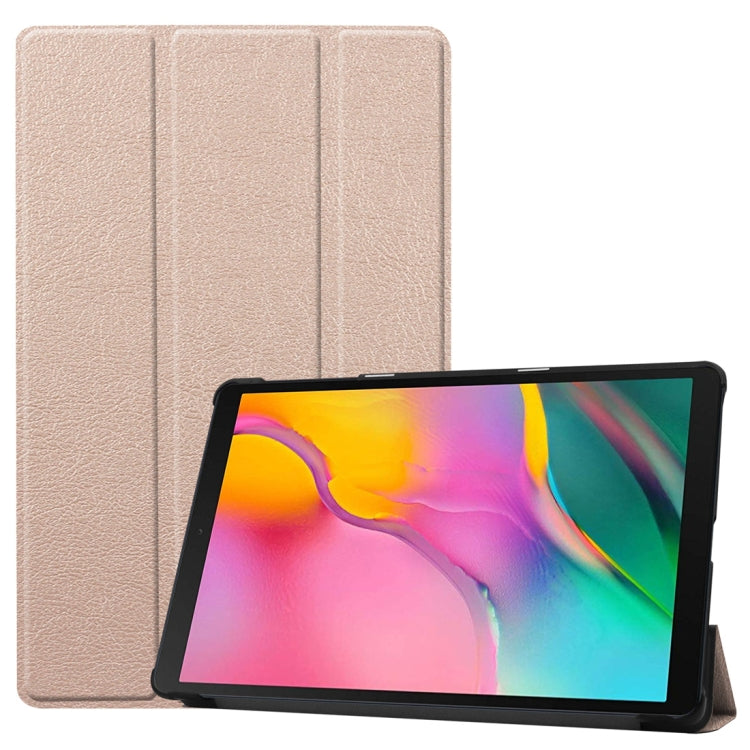 Custer Texture Horizontal Flip PU Leather Case for Galaxy Tab A 10.1 2019 (T515 / T510), with Three-folding Holder & Sleep / Wake-up Function