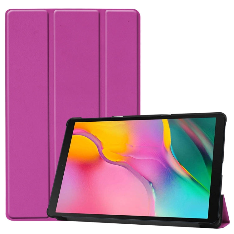 Custer Texture Horizontal Flip PU Leather Case for Galaxy Tab A 10.1 2019 (T515 / T510), with Three-folding Holder & Sleep / Wake-up Function