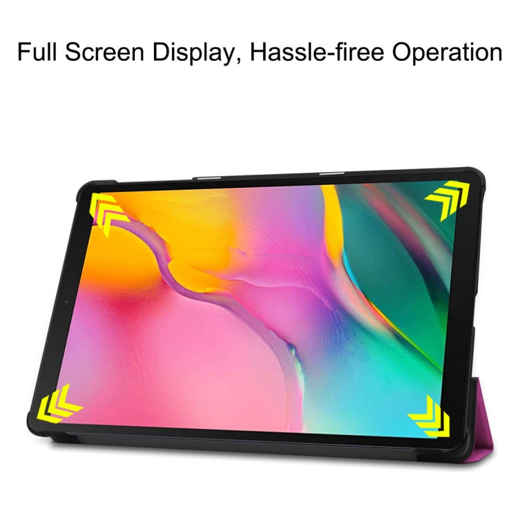 Custer Texture Horizontal Flip PU Leather Case for Galaxy Tab A 10.1 2019 (T515 / T510), with Three-folding Holder & Sleep / Wake-up Function