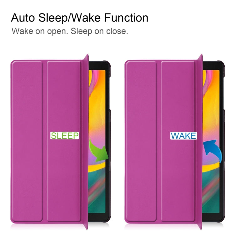 Custer Texture Horizontal Flip PU Leather Case for Galaxy Tab A 10.1 2019 (T515 / T510), with Three-folding Holder & Sleep / Wake-up Function
