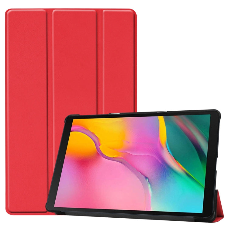 Custer Texture Horizontal Flip PU Leather Case for Galaxy Tab A 10.1 2019 (T515 / T510), with Three-folding Holder & Sleep / Wake-up Function