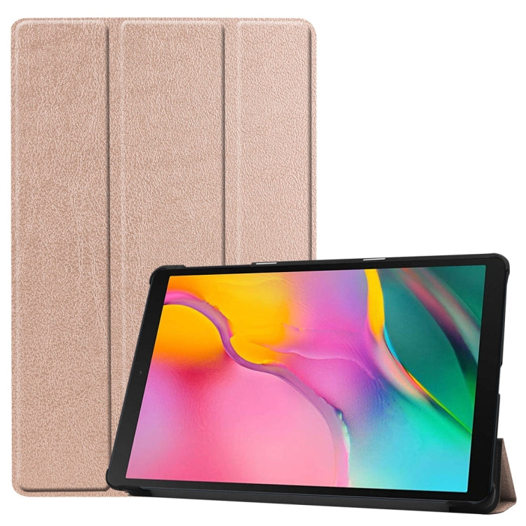 Custer Texture Horizontal Flip PU Leather Case for Galaxy Tab A 10.1 2019 (T515 / T510), with Three-folding Holder & Sleep / Wake-up Function