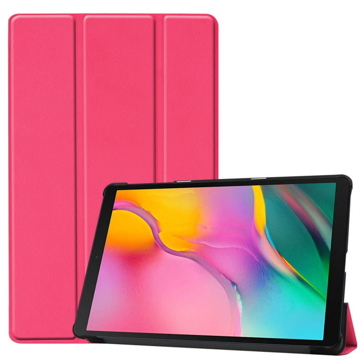 Custer Texture Horizontal Flip PU Leather Case for Galaxy Tab A 10.1 2019 (T515 / T510), with Three-folding Holder & Sleep / Wake-up Function