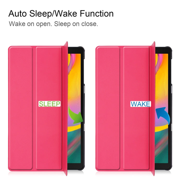 Custer Texture Horizontal Flip PU Leather Case for Galaxy Tab A 10.1 2019 (T515 / T510), with Three-folding Holder & Sleep / Wake-up Function