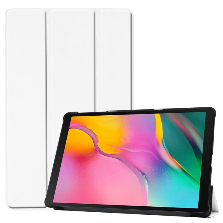 Custer Texture Horizontal Flip PU Leather Case for Galaxy Tab A 10.1 2019 (T515 / T510), with Three-folding Holder & Sleep / Wake-up Function