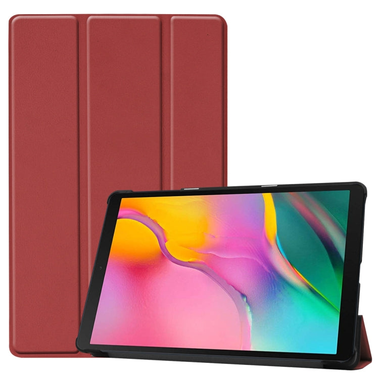 Custer Texture Horizontal Flip PU Leather Case for Galaxy Tab A 10.1 2019 (T515 / T510), with Three-folding Holder & Sleep / Wake-up Function
