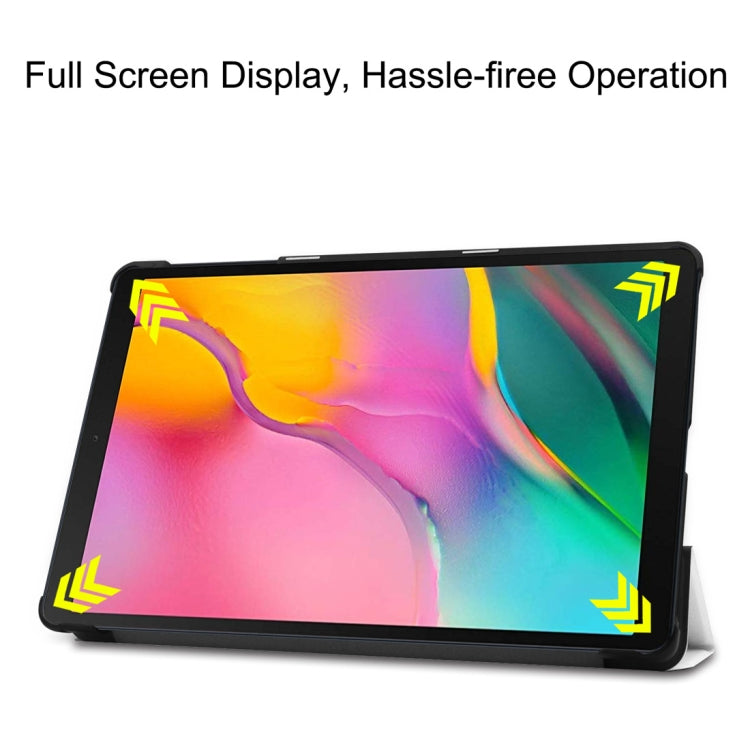 Custer Texture Horizontal Flip PU Leather Case for Galaxy Tab A 10.1 2019 (T515 / T510), with Three-folding Holder & Sleep / Wake-up Function