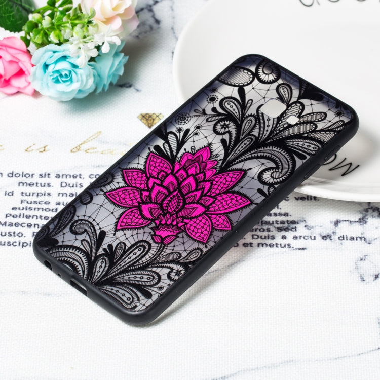 Big Lotus Pattern Embossed Lace + PC Case for Galaxy J6 Prime