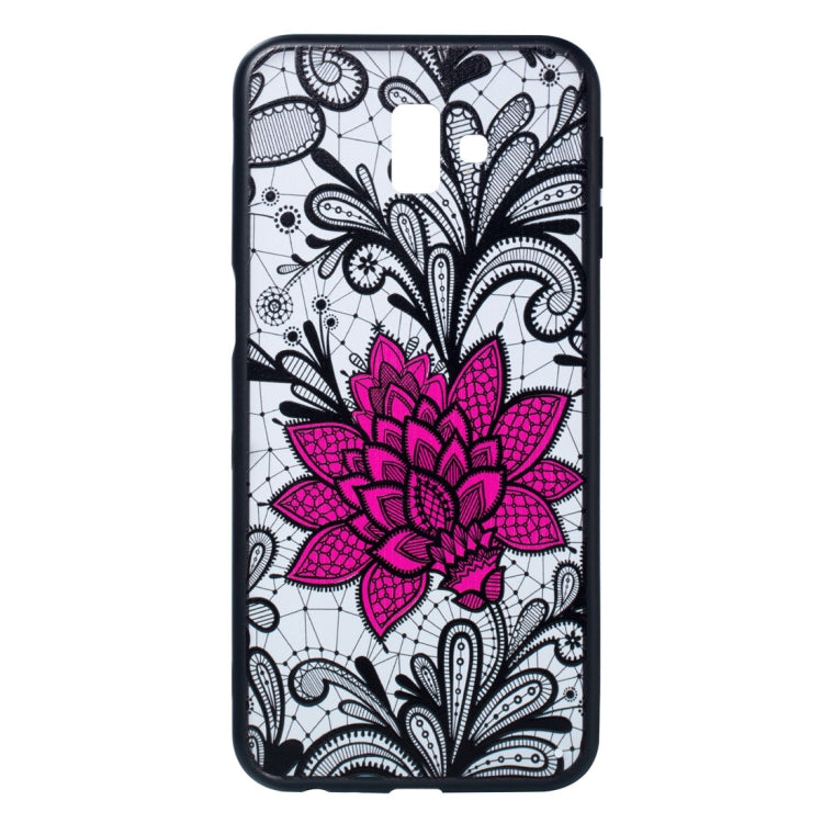 Big Lotus Pattern Embossed Lace + PC Case for Galaxy J6 Prime