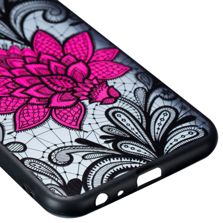 Big Lotus Pattern Embossed Lace + PC Case for Galaxy J6 Prime