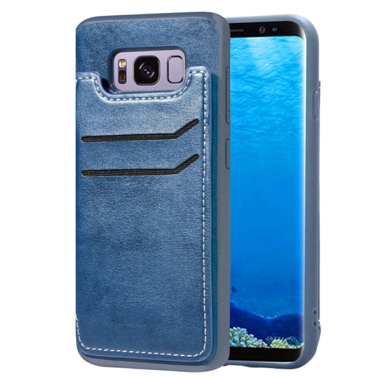 Simple Leather Texture TPU Magnetic Leather Case for Galaxy S8+ / G955, with Holder & Card Slots & Wallet