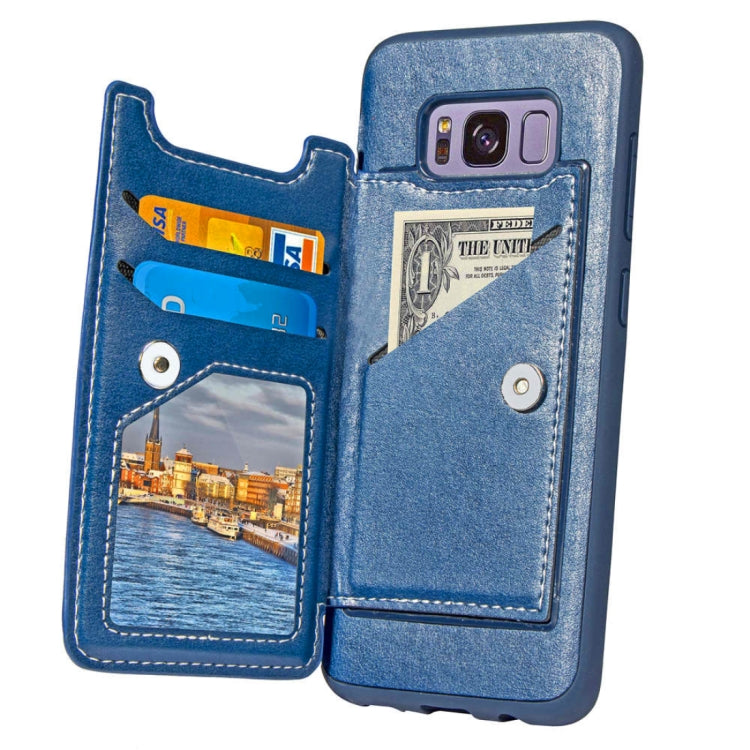 Simple Leather Texture TPU Magnetic Leather Case for Galaxy S8+ / G955, with Holder & Card Slots & Wallet