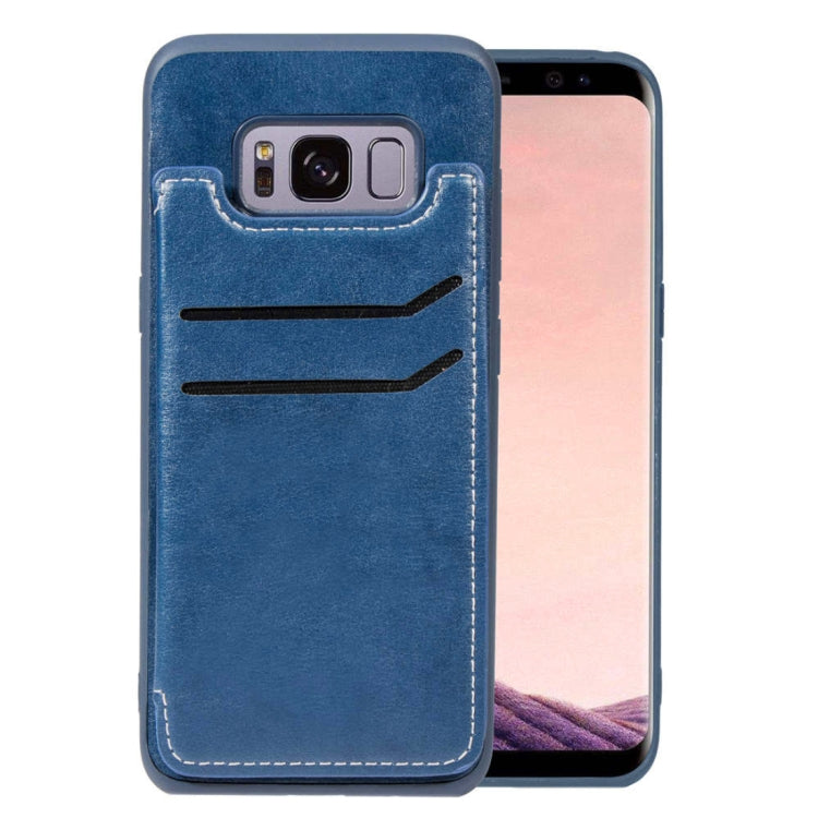 Simple Leather Texture TPU Magnetic Leather Case for Galaxy S8+ / G955, with Holder & Card Slots & Wallet
