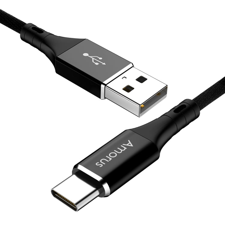 Amorus 2A USB-C to USB-C / Type-C High-gloss Aluminum Alloy Cloth Weaving Fast Charging & Data Cable