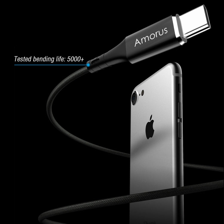 Amorus 2A USB-C to USB-C / Type-C High-gloss Aluminum Alloy Cloth Weaving Fast Charging & Data Cable