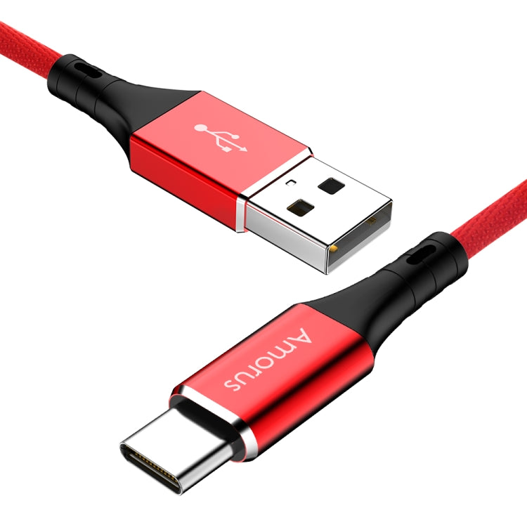 Amorus 2A USB-C to USB-C / Type-C High-gloss Aluminum Alloy Cloth Weaving Fast Charging & Data Cable