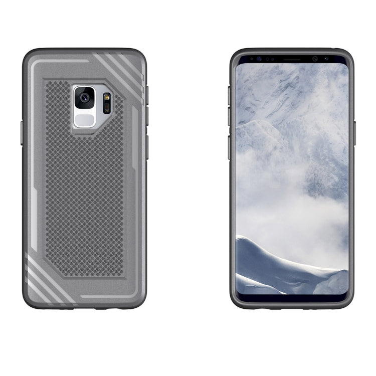 For Galaxy S9 Lattice Texture TPU Shockproof Protective Back Cover Case