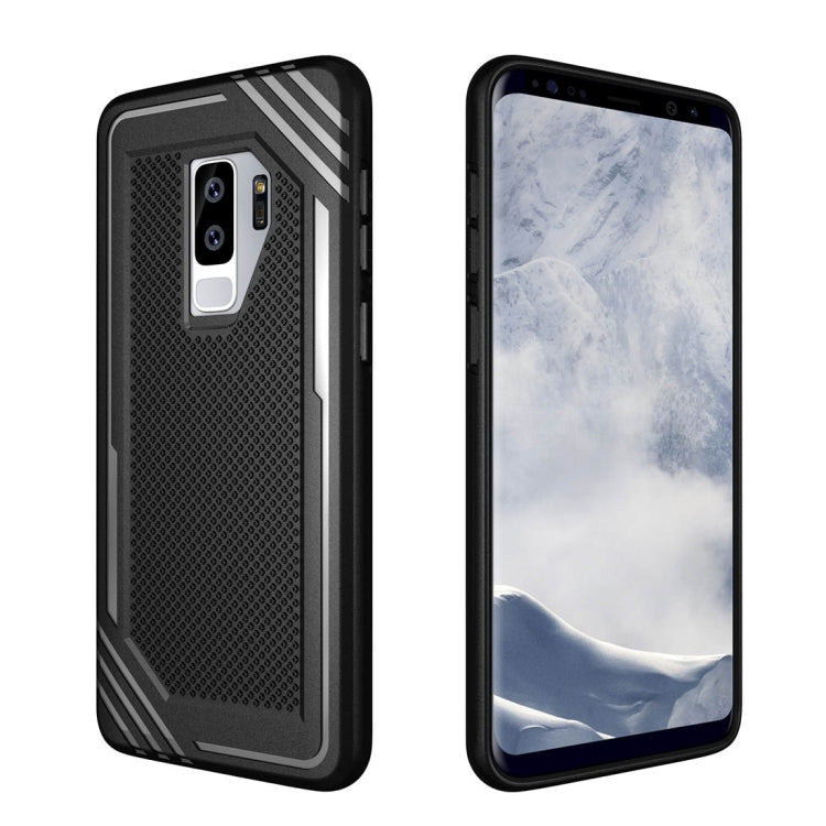 For Galaxy S9+ Lattice Texture TPU Shockproof Protective Back Cover Case