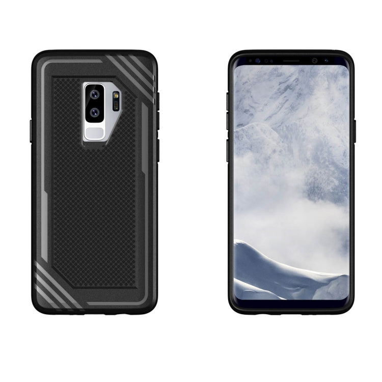 For Galaxy S9+ Lattice Texture TPU Shockproof Protective Back Cover Case