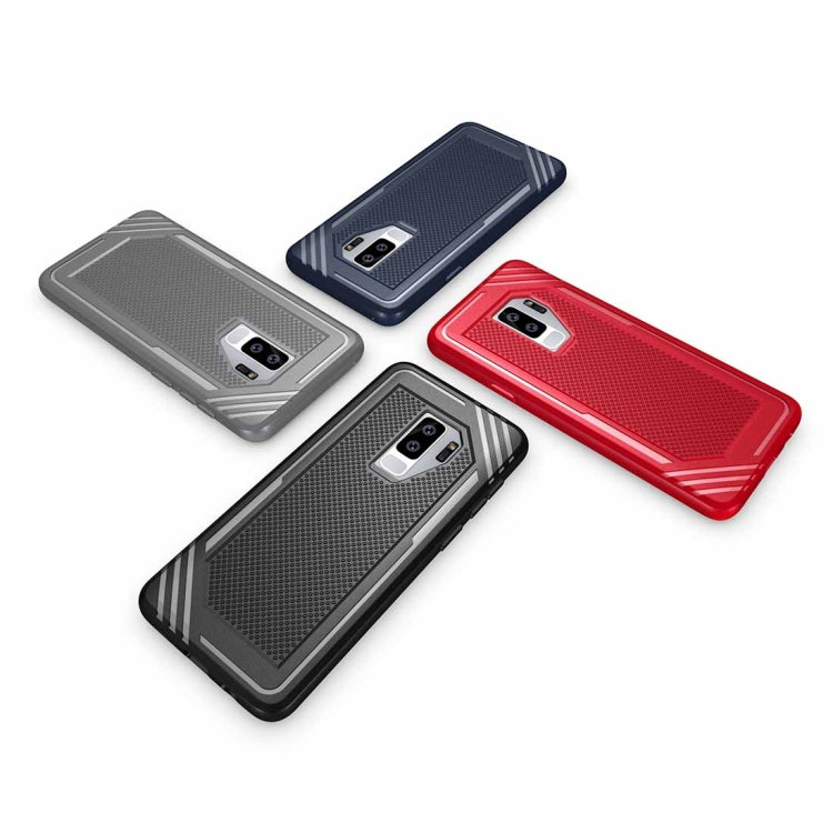 For Galaxy S9+ Lattice Texture TPU Shockproof Protective Back Cover Case