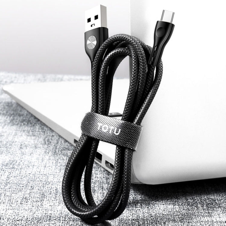 TOTUDESIGN BTA-016 Fine Point Series 2.4A USB to USB-C /Type-C  Leather Cable, Cable Length: 1.2m