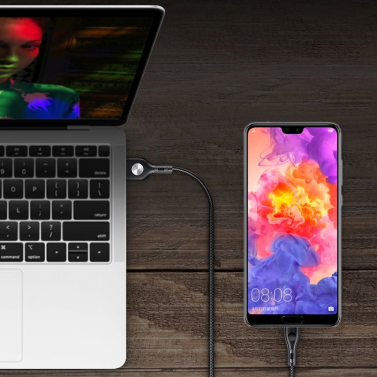 TOTUDESIGN BTA-016 Fine Point Series 2.4A USB to USB-C /Type-C  Leather Cable, Cable Length: 1.2m