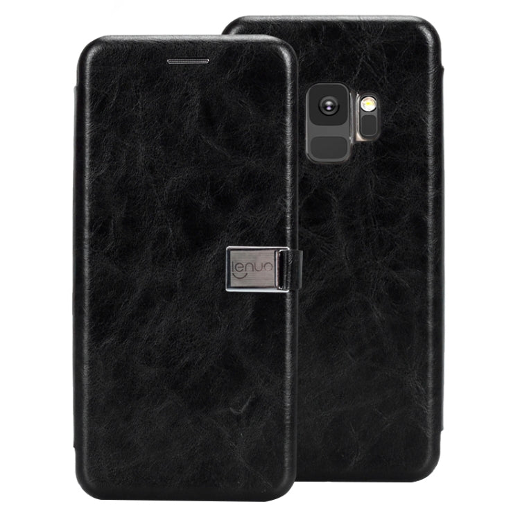 Lenuo Lebe Series for Galaxy S9 PU + TPU Crazy Horse Texture Horizontal Flip Leather Case with Card Slots